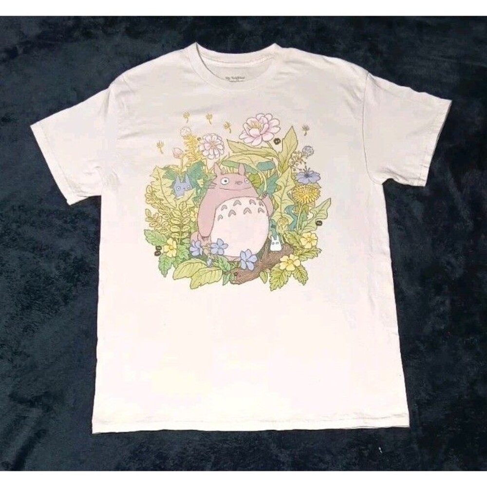 Studio Ghibli My Neighbor Totoro Forest Shirt L Hot Topic Floral Anime Tee Cute